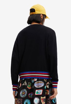 Saco Negro-Azul-Rojo Desigual