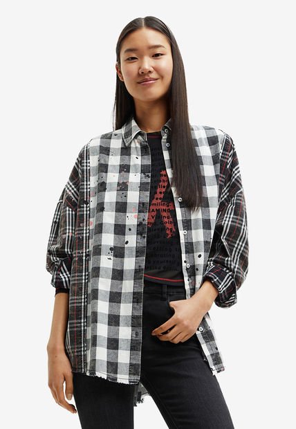 Camiseta Negro-Blanco-Rojo Desigual