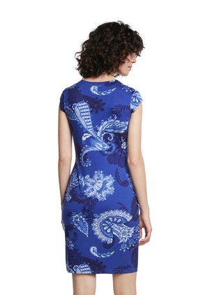 Vestido Azul-Blanco Desigual