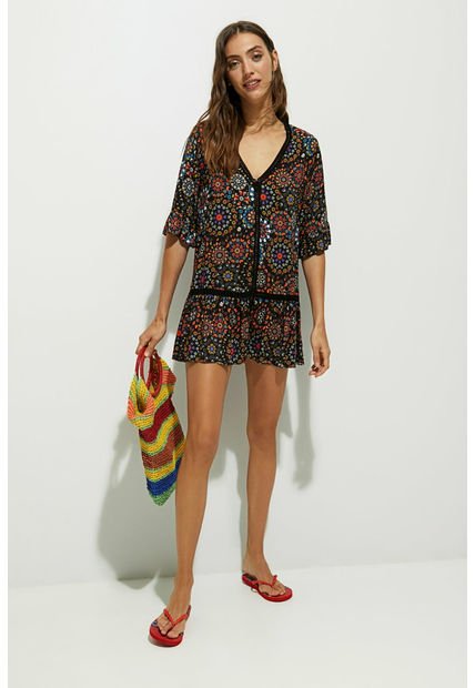 Vestido Negro-Multicolor Desigual