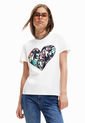 Camiseta Blanco-Negro-Azul Desigual Peace de Desigual