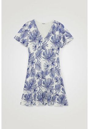 Vestido Blanco-Azul Desigual