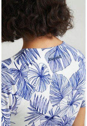 Vestido Blanco-Azul Desigual