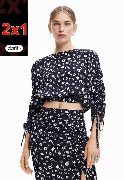 Blusa Azul Navy-Blanco Desigual