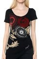 Camiseta Negro-Rojo-beige Desigual de Desigual