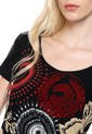 Camiseta Negro-Rojo-beige Desigual de Desigual