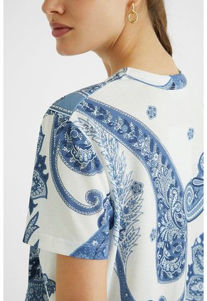 Camiseta Blanco-Azul Desigual