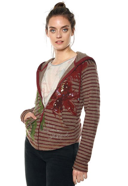 Chaqueta Café-Vinotinto Desigual