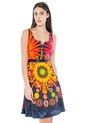 Vestido Desigual Azul Oscuro-Rojo-Naranja de Desigual