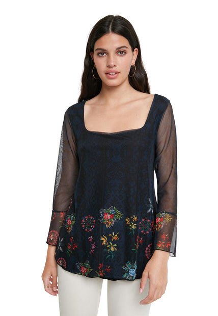 Blusa Azul-Multicolor Desigual