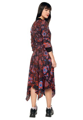 Vestido Azul-Rojo Desigual