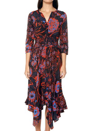 Vestido Azul-Rojo Desigual