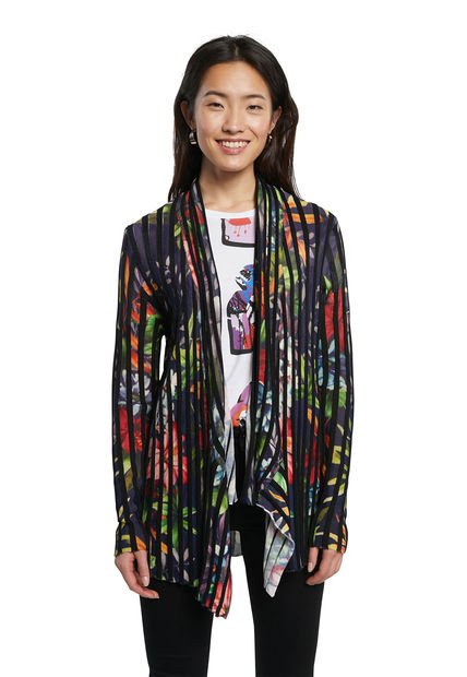 Cardigan Azul Oscuro-Multicolor Desigual