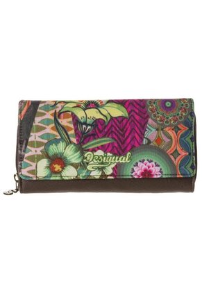 Billetera Desigual Flores Multicolor-Café