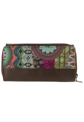 Billetera Desigual Flores Multicolor-Café
