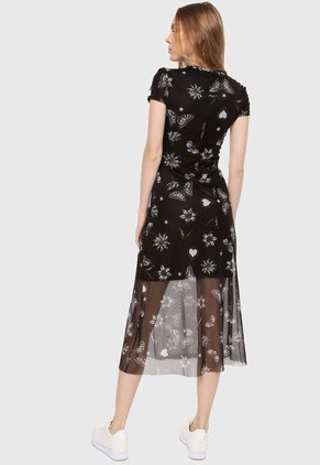 Vestido Negro-Blanco Desigual