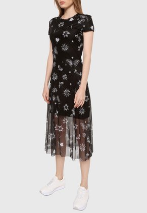 Vestido Negro-Blanco Desigual