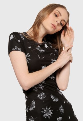 Vestido Negro-Blanco Desigual