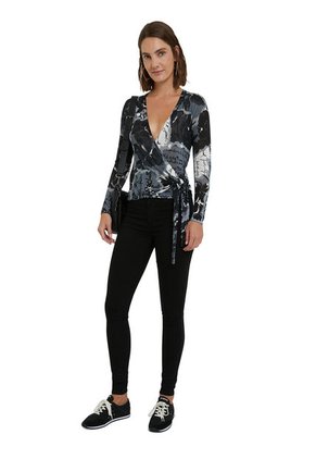 Saco Negro-Gris-Blanco Desigual