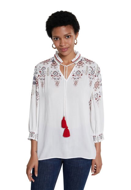Blusa Blanco-Rojo-Negro Desigual - Compra Ahora | Dafiti Colombia