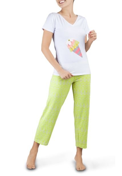 Pijama Di Mattina Ice Dream Amarillo-Blanco