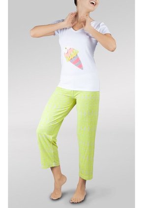 Pijama Di Mattina Ice Dream Amarillo-Blanco