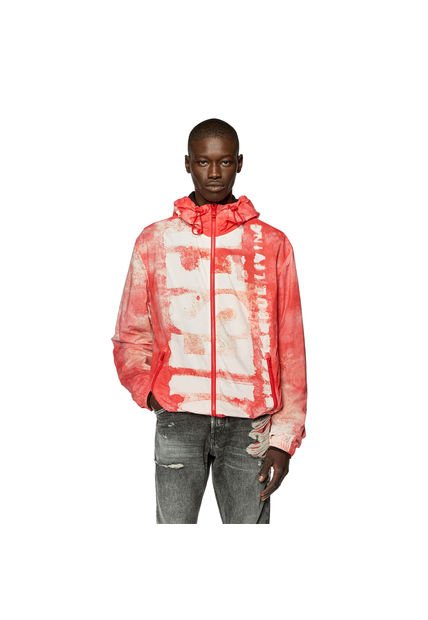 Diesel Chaqueta Rompe Vientos Para Hombre J-Warrett-Logo-Logo Diesel