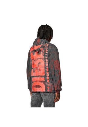 Diesel Chaqueta Rompe Vientos Para Hombre J-Warrett-Logo-Logo Diesel