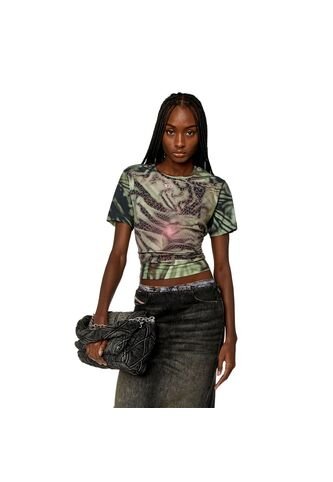Diesel Camiseta Manga Corta Para Mujer T-Regs-N6 Camiseta Diesel Diesel