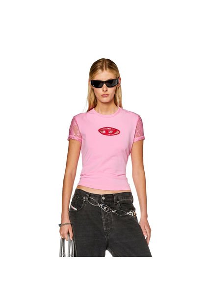 Diesel Camiseta Manga Corta Para Mujer T-Sli-Ovalace Diesel