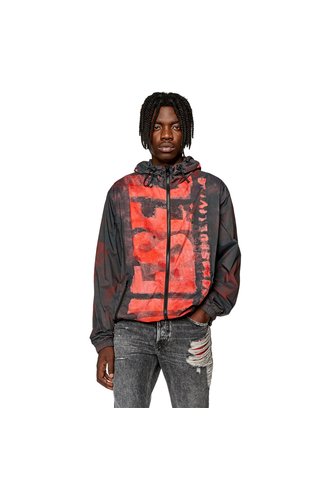 Diesel Chaqueta Rompe Vientos Para Hombre J-Warrett-Logo-Logo Diesel Diesel