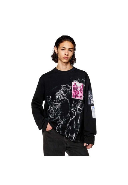 Diesel Camiseta Manga Corta Para Hombre Pr-T-Crane-Ls Diesel