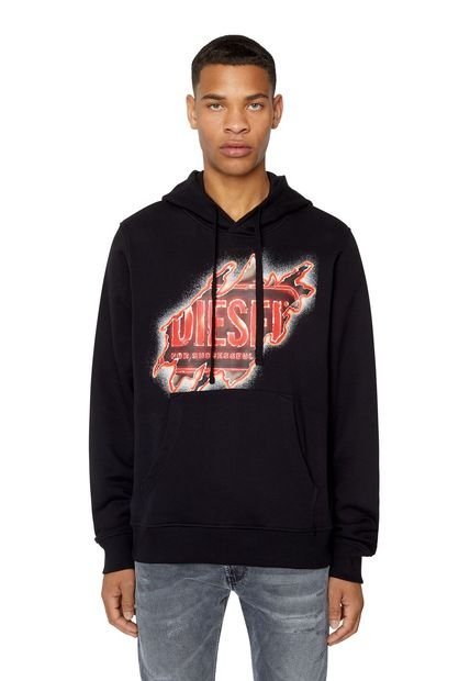 Diesel Buzo Hoodie Cerrado Para Hombre S-Ginn-Hood-E8 Diesel