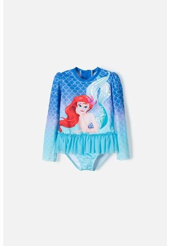 Vestido De Baño De La Sirenita Manga Larga Multicolor Para Niña 2T A 5T 3T Disney