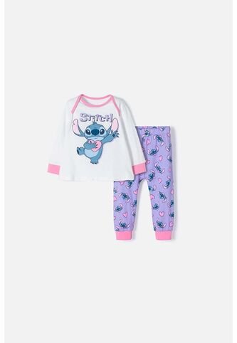 Pijama De Stitch Multicolor De Pantalón Para Bebé Niña 9-12 Disney