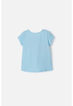 Camiseta De La Sirenita Manga Corta Azul Para Niña 2T A 5T 3T