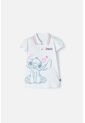 Camiseta Tipo Polo De Stitch Blanca Tipo Polo Para Niña 14 de Disney