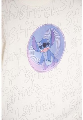 Camiseta De Stitch Manga Corta Marfil Para Niña 4
