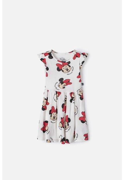 Vestido De Minnie Mouse Manga Corta Multicolor Para Niña 4