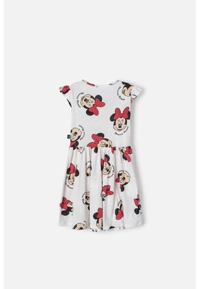 Vestido De Minnie Mouse Manga Corta Multicolor Para Niña 4