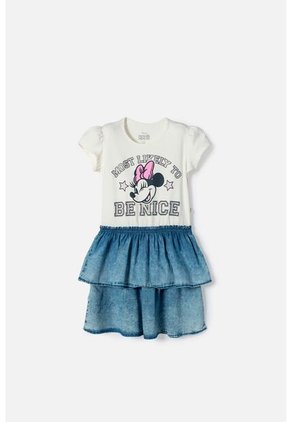 Vestido De Minnie Mouse Marfil De Falda Con Boleros Para Niña 10