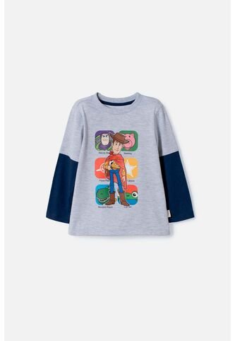 Camiseta De Toy Story Manga Larga Gris Y Azul Para Niño 3T A 6T 3T Disney
