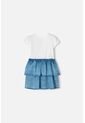 Vestido De Minnie Mouse Marfil Y Azul De Falda Con Boleros Para Niña 2T A 5T 4T de Disney