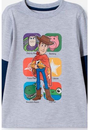 Camiseta De Toy Story Manga Larga Gris Y Azul Para Niño 3T A 6T 3T