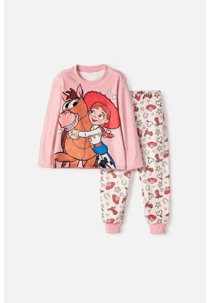 Pijama De Toy Story Pantalón Largo Rosado Para Niña 3T