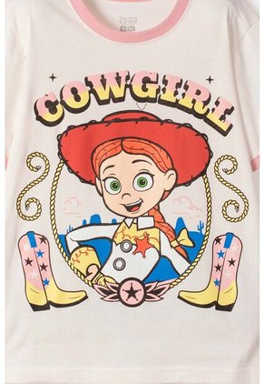 Camiseta De Toy Story Manga Corta Marfil Para Niña 8