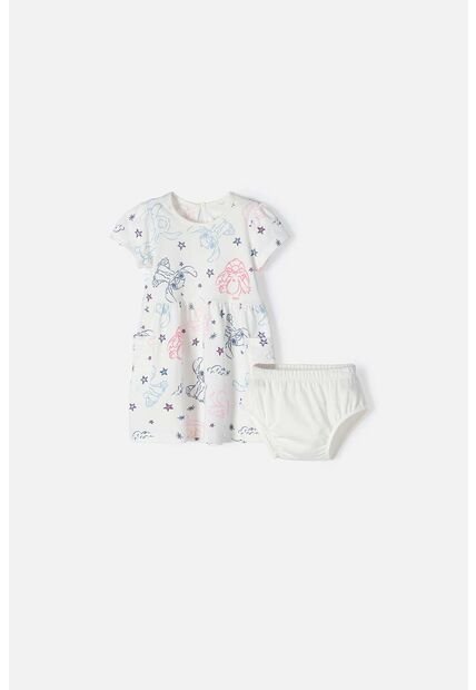 Vestido De Stitch Marfil Estampado Para Bebé Niña 9-12