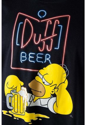 Camiseta De Los Simpson Negra Manga Corta Para Hombre L