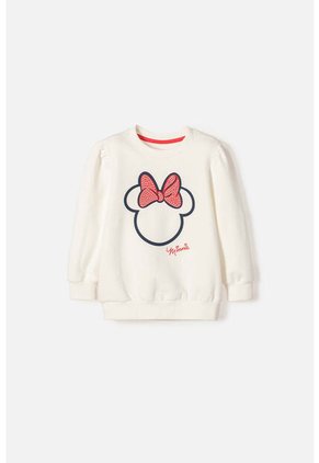 Buzo De Minnie Mouse Cerrado Marfil Para Niña 2T A 5T 2T