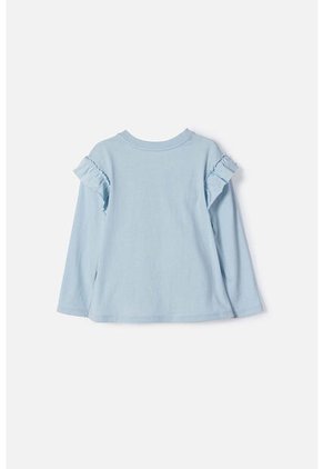 Camiseta De Stitch Azul Manga Larga Para Niña 2T A 5T 5T